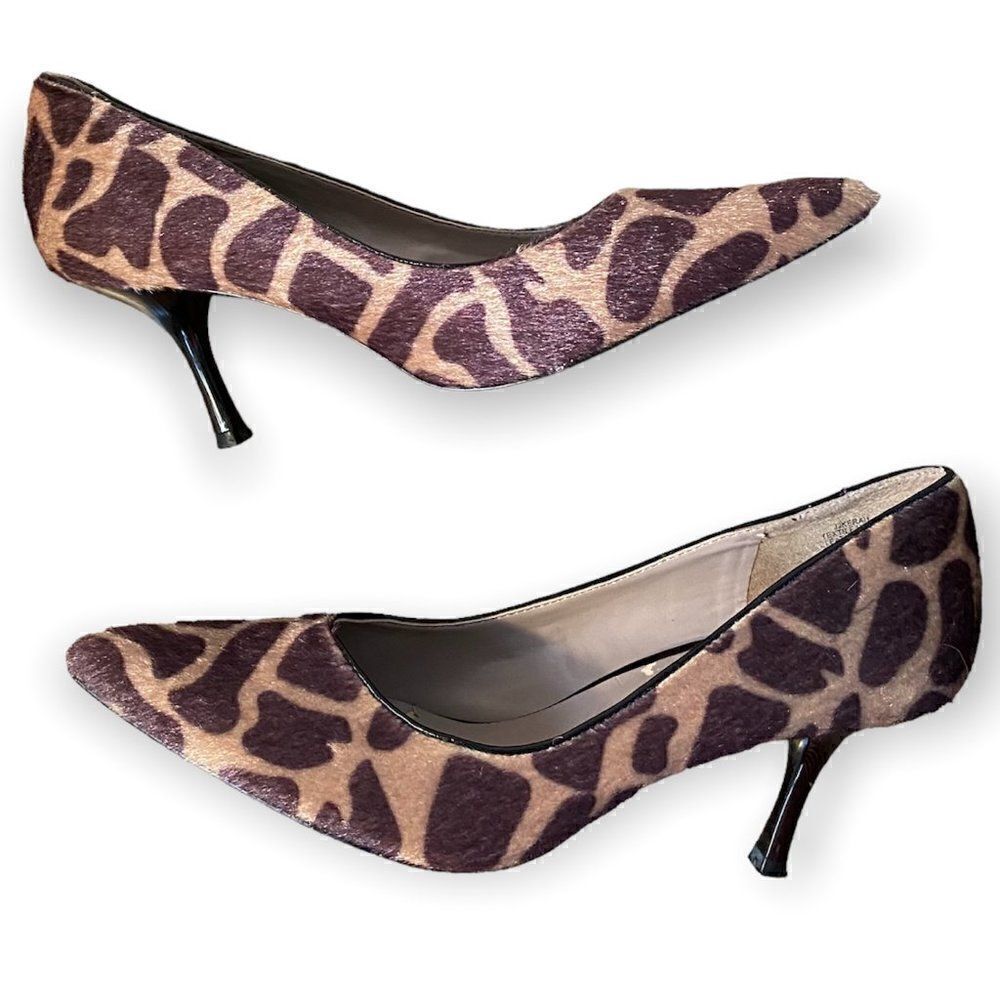 Nine & Co Leather Faux Animal Pattern Pumps SZ 5